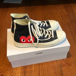 Black CDG Converse size 10 shoes